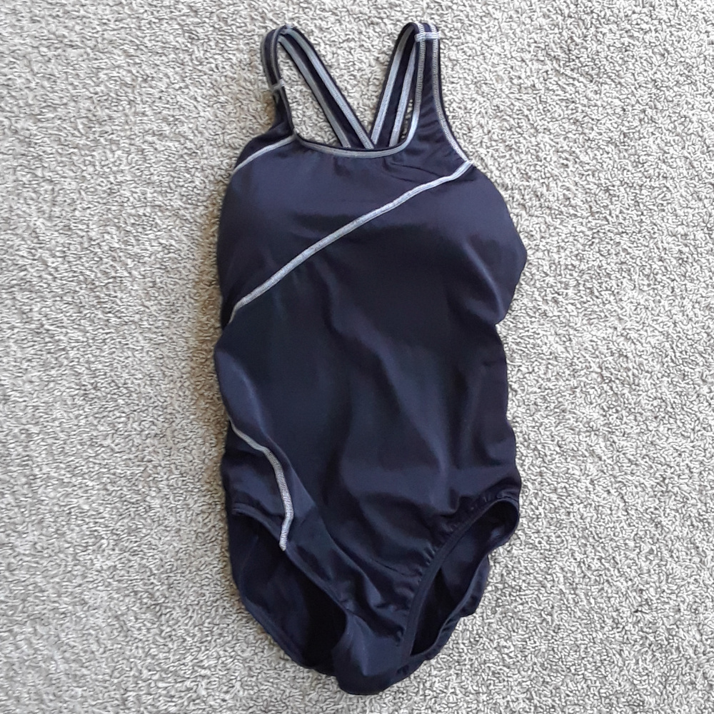 Lands' End Black Racerback Swimsuit
